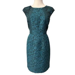 Antonio Melani Chic Teal Patterned Midi Dress